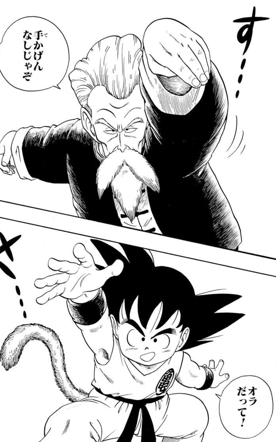 修行の成果を試す一戦(『DRAGON BALL』より引用)