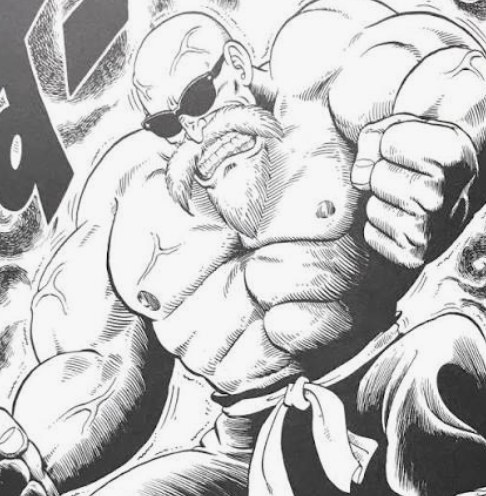 筋肉が膨れ上がる場面(『DRAGON BALL』より引用)